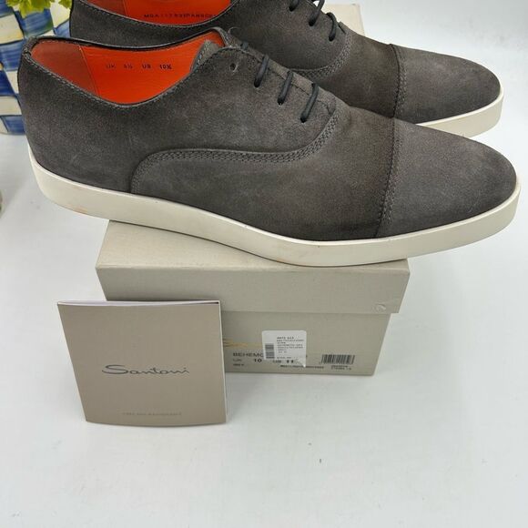 Men's Santoni cap toe lace up oxfords size 11 US made in Italy - Picture 8 of 11